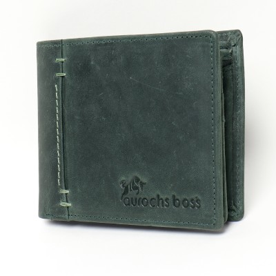 aurochs boss Men Trendy, Casual, Travel Green Genuine Leather Wallet(5 Card Slots)