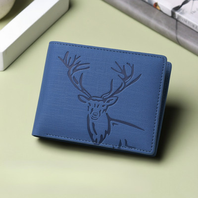 VEMILIO Men Casual, Evening/Party, Formal, Travel, Trendy Blue Artificial Leather Wallet(3 Card Slots)