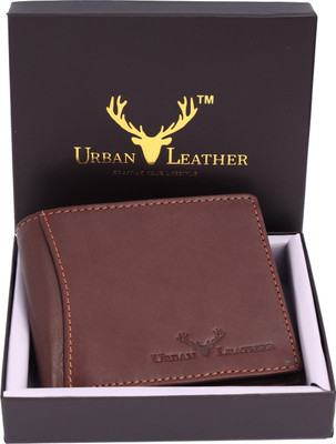 URBAN LEATHER Men Formal Brown Genuine Leather Wallet(7 Card Slots)