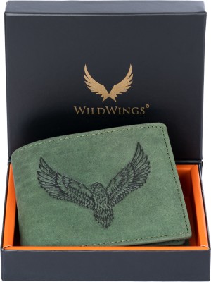 WILDWINGS Men Trendy, Evening/Party, Casual, Formal Green Genuine Leather Wallet(9 Card Slots)