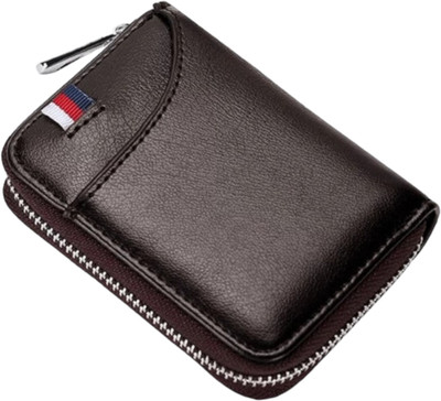 SZN Men & Women Brown Genuine Leather Card Holder(9 Card Slots)