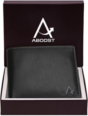 ABOOST Men Casual, Ethnic, Evening/Party, Trendy Black Genuine Leather Wallet(9 Card Slots)