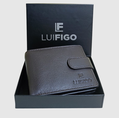LUIFIGO Men & Women Casual Brown Genuine Leather Wallet(4 Card Slots)