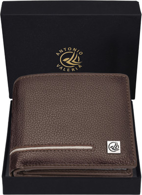 Antonio Valeria Men Casual Brown Genuine Leather Wallet(6 Card Slots)