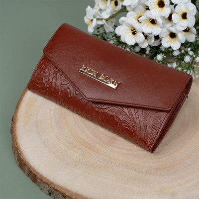 Rich Born Women Trendy Red Genuine Leather Wallet