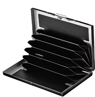 HYDEY Men & Women Formal, Casual Black Aluminium Card Holder(6 Card Slots)