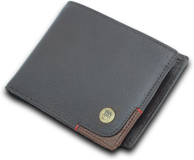WRIZA Men Grey Genuine Leather Wallet(7 Card Slots)