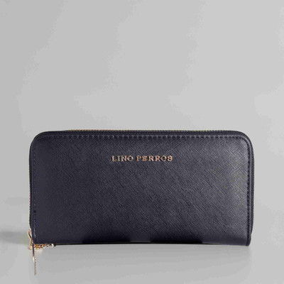 LINO PERROS Women Black Artificial Leather Wallet(8 Card Slots)