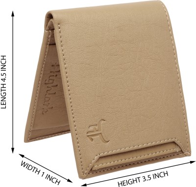 Geelark Men Ethnic Beige Artificial Leather Wallet(6 Card Slots)