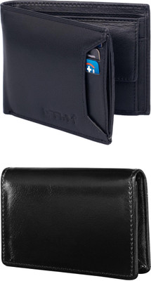 VIAZ VENTURES Men Casual, Formal, Trendy, Evening/Party, Travel Black Artificial Leather Wallet(5 Card Slots, Pack of 2)