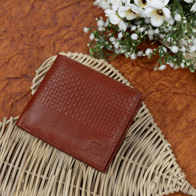 Rich Born Men Casual Tan Genuine Leather Wallet(5 Card Slots)