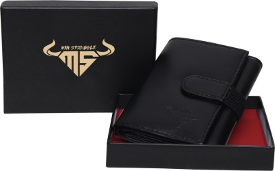 MAN STRUGGLE Men Formal Black Artificial Leather Wallet(9 Card Slots)