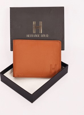 Heritage Hold Men Formal Tan Genuine Leather Wallet(8 Card Slots)