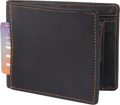 ZnW Men Formal Black Genuine Leather Wallet(7 Card Slots)