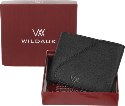 WILDAUK Men Black Artificial Leather Wallet(5 Card Slots)