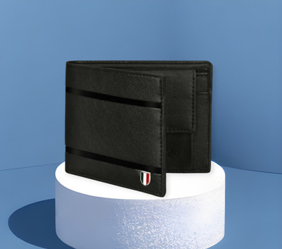 HRFSTAR Men Casual Black Artificial Leather Card Holder(4 Card Slots)