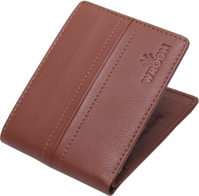 WROGN Men Tan Genuine Leather Wallet(4 Card Slots)