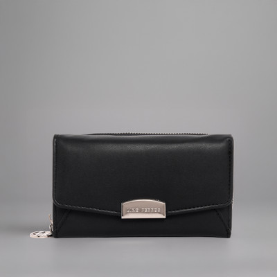 LINO PERROS Women Casual Black Artificial Leather Wallet(5 Card Slots)
