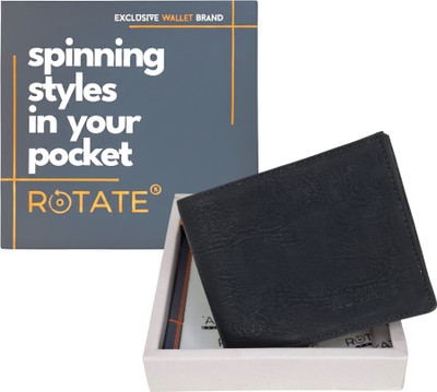 ROTATE Men Casual, Formal, Evening/Party Black Artificial Leather Wallet(4 Card Slots)