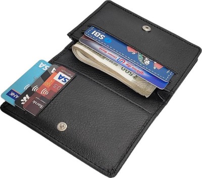 RAGE GAZE Men & Women Black Artificial Leather Card Holder(5 Card Slots)