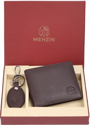 MEHZIN Men Formal Brown Genuine Leather Wallet(8 Card Slots)