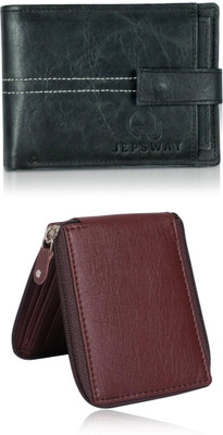 VIAZ VENTURES Men Casual, Formal, Trendy, Evening/Party, Travel Black, Brown, Brown Artificial Leather Wallet(5 Card Slots, Pack of 2)