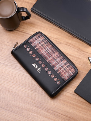 ZOUK Women Casual Brown Jute Wallet(4 Card Slots)