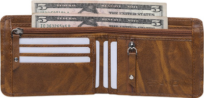 JND Men Casual Tan Artificial Leather Wallet(5 Card Slots)