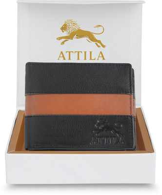 Attila Men Casual Black, Brown Genuine Leather Wallet(3 Card Slots)