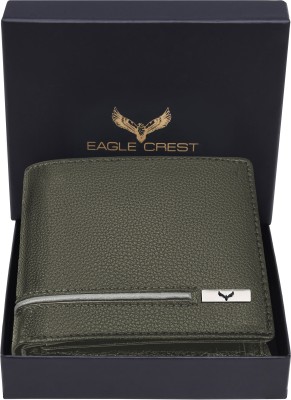 Eagle Crest Men Casual Green Genuine Leather Wallet(6 Card Slots)