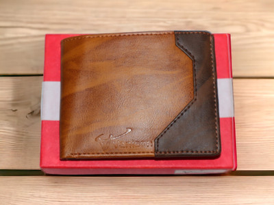 VENISON Men Casual, Evening/Party, Formal, Trendy Brown Artificial Leather Wallet(5 Card Slots)