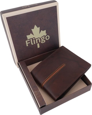 Flingo Men Casual, Formal Brown Genuine Leather Wallet(3 Card Slots)