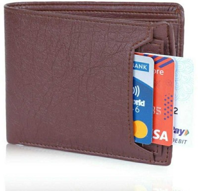 zaphod Men Casual Brown Artificial Leather Wallet(10 Card Slots)