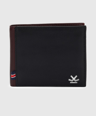 WROGN Men Casual Black Genuine Leather Wallet(8 Card Slots)