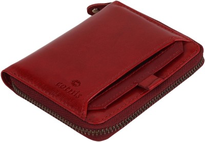 Cotnis Men & Women Trendy, Casual, Formal Red Genuine Leather Wallet(6 Card Slots)