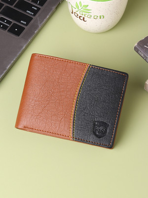 SAMTROH Men Casual Tan, Black Artificial Leather Wallet(8 Card Slots)