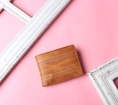 PROVOGUE Men Formal Tan Artificial Leather Wallet(5 Card Slots)