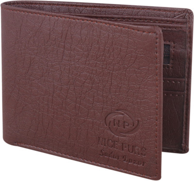 Nice Purse Men Casual Brown Artificial Leather Wallet(10 Card Slots)