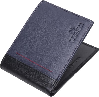 WROGN Men Blue Genuine Leather Wallet(8 Card Slots)