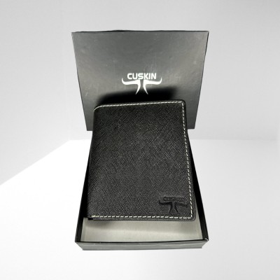 cuskin Men Formal, Evening/Party, Casual Black Genuine Leather Wallet(10 Card Slots)