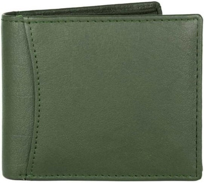 MEGREK Men Green Genuine Leather Wallet(9 Card Slots)