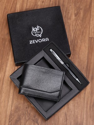 ZEVORA Men Formal, Casual Black Genuine Leather Wallet(3 Card Slots)