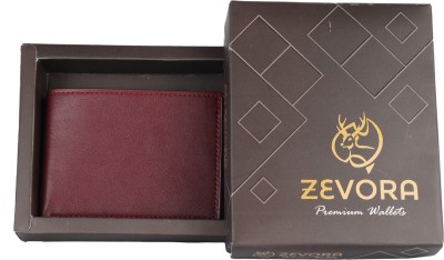 ZEVORA Men Casual, Formal, Travel, Trendy Maroon Genuine Leather Wrist Wallet(3 Card Slots)