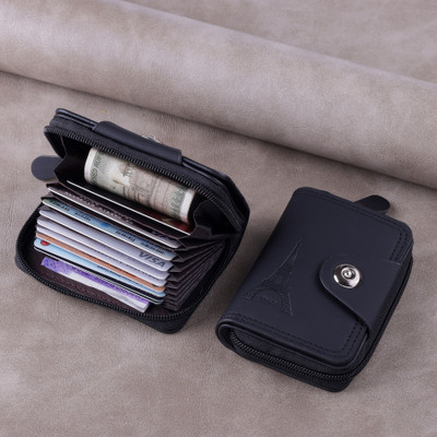 watchstar Men & Women Casual, Formal Black Genuine Leather Wallet(11 Card Slots)