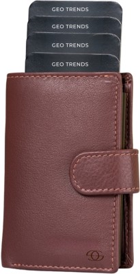 GEO TRENDS Men & Women Casual Maroon Genuine Leather Card Holder(7 Card Slots)