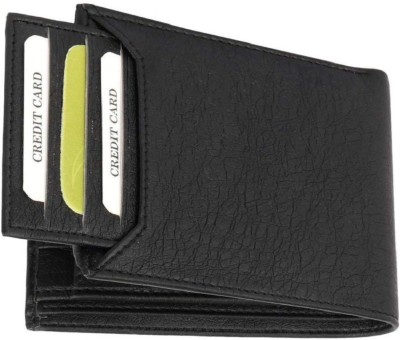 nuira Men Travel, Trendy, Evening/Party Black Artificial Leather Wallet(6 Card Slots)