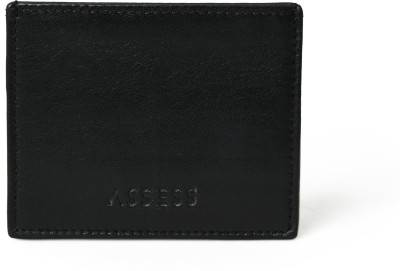 ASSESS Men Casual, Formal Black Genuine Leather Card Holder(3 Card Slots)