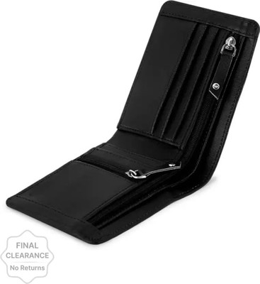 zaphod Men Black Artificial Leather Wallet(8 Card Slots)