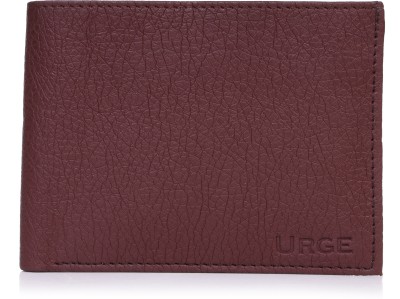 URGE Men Casual Brown Genuine Leather Wallet(12 Card Slots)