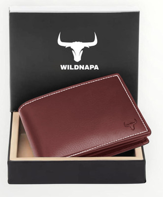 WILD NAPA Men Maroon Genuine Leather Wallet(8 Card Slots)